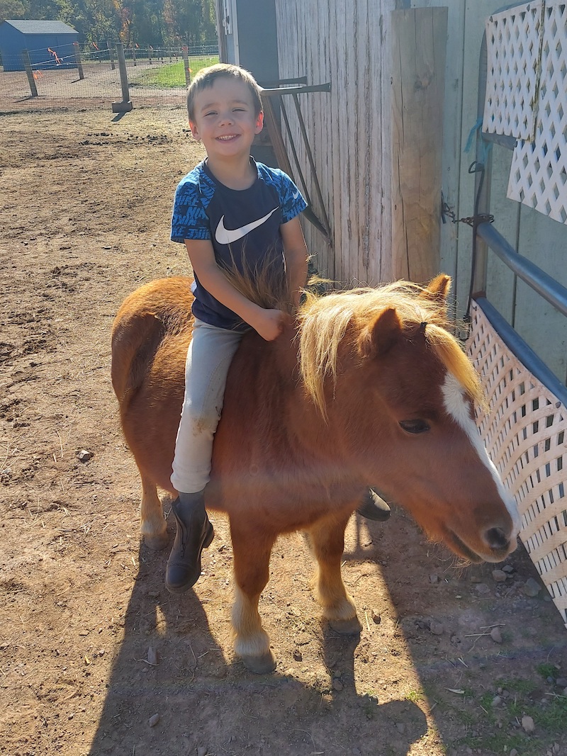 Candid kid on horse