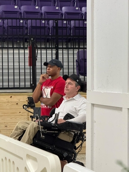 Kevin Babington in wheelchair