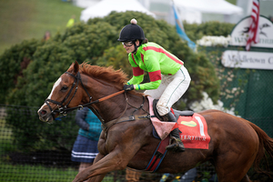 Phoebe Fisher on Go TakeCharge in a training flat race a Winterthur TodMarks