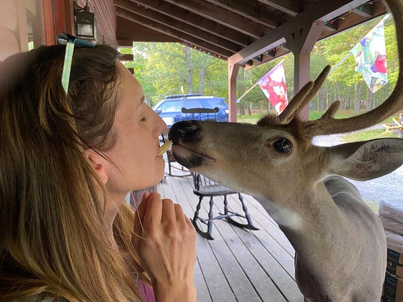 candid deer and girl ginny son